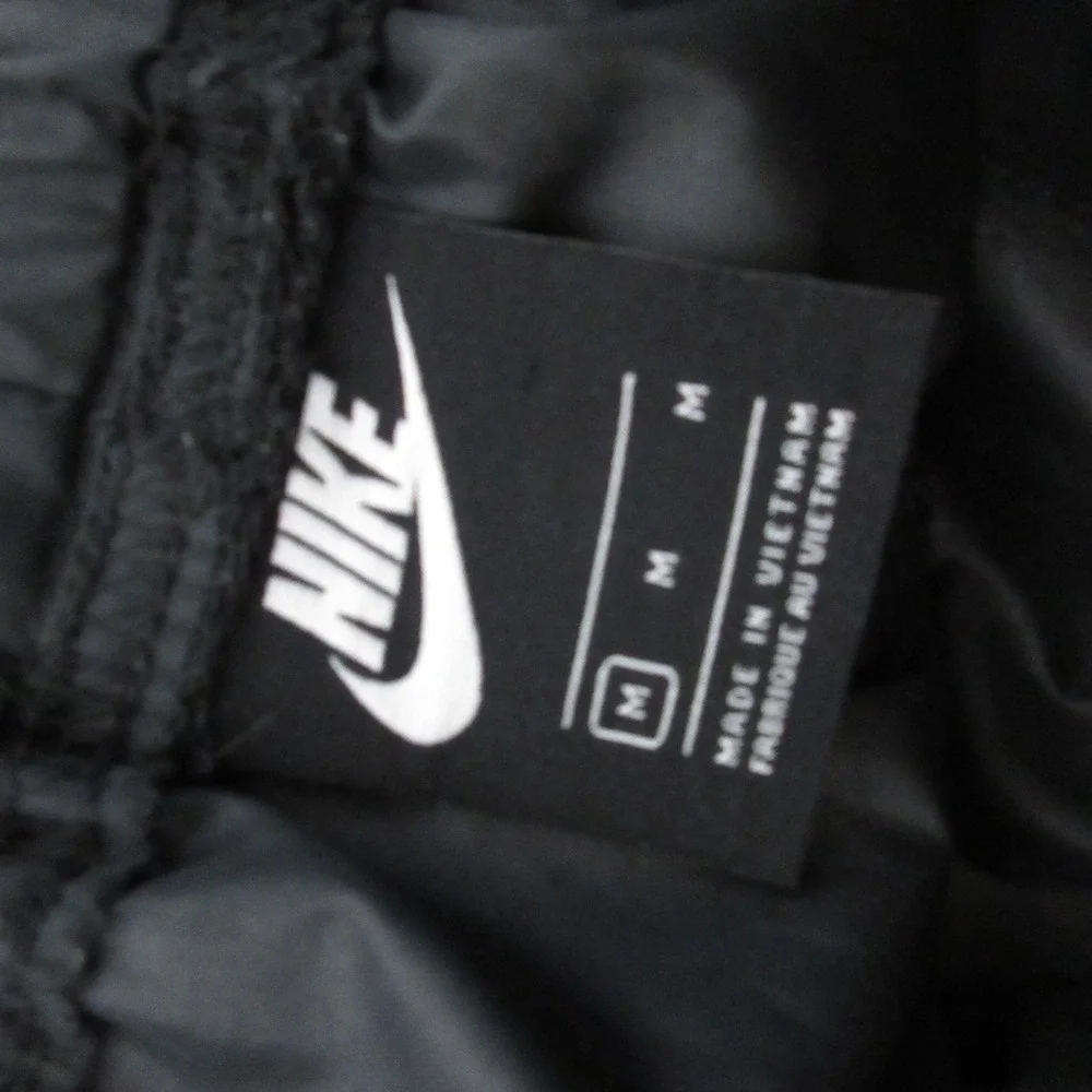 Nike Sportwear Joggers Pants Women Medium Black Woven Swoosh Sporty Windbreaker